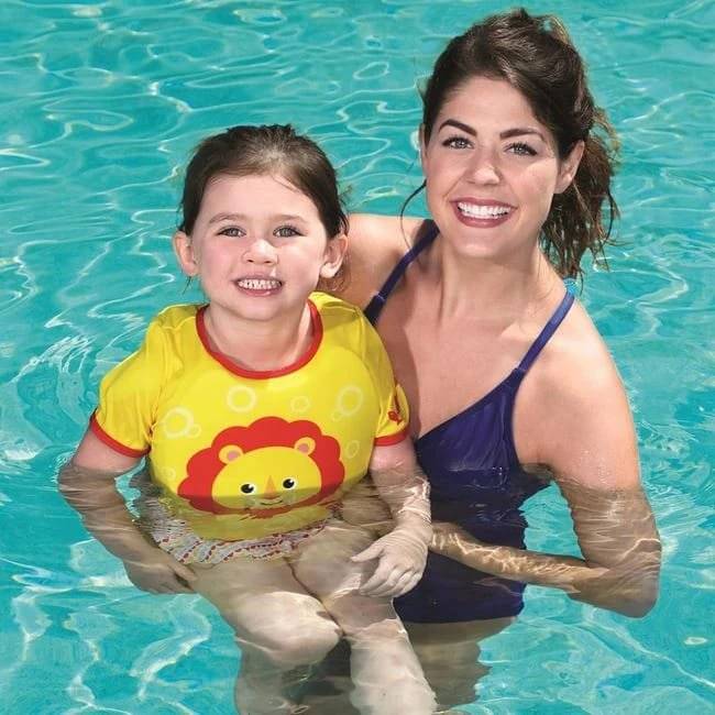 Costum de baie cu perne integrate si flotabilitate, 1 la 3 ani