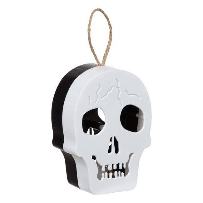 Felinar craniu decorativ pentru Halloween, BUR,  cu doua fete 