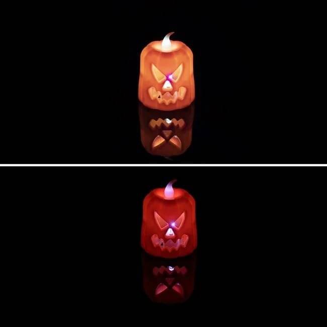 Lumanare model dovleac de Halloween, BUR, lumina LED, 7cm