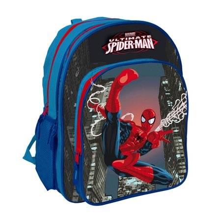 Rucsac pentru copii cu doua compartimente, model Spider Man, 40x30x16 cm