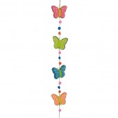 Accesoriu decorativ pentru casa din lemn, fluturasi multicolori, 8.5x75 cm