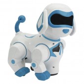 Caine Robot inteligent albastru alb cu sunet Bump&Go