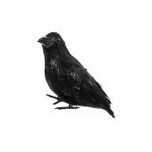Corb negru decorativ pentru petrecerea de Halloween, 15 cm