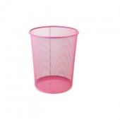 Cos de gunoi din metal pentru birou, 10 lt, roz