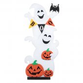 Decor fantoma zambitoare cu liliac si dovleac, BUR, pentru petrecerea de Halloween, 32x70 cm