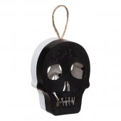 Felinar craniu decorativ pentru Halloween, BUR,  cu doua fete 