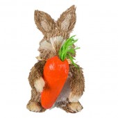 Figurina decorativa Iepuras cu morcov, 20 cm