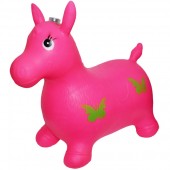 Jucarie gonflabila pentru copii, model calut din cauciuc, cu lumina si muzica, culoare roz, tip hop hop, 55x22x48.5 cm