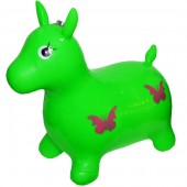 Jucarie gonflabila pentru copii, model calut din cauciuc, cu lumina si muzica, culoare verde, tip hop hop, 55x22x48.5 cm