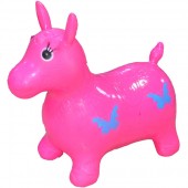 Jucarie gonflabila pentru copii, model calut din cauciuc, culoare roz, tip hop hop, 55x22x48.5 cm