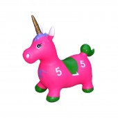 Jucarie gonflabila pentru copii, model Unicorn tip hop hop, cu lumini si muzica, ROZ