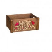 Ladita din lemn Merry Christmas, 34x23x15 cm