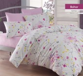Set lenjerie de pat cu imprimeu floral, 2 persoane, 4 piese